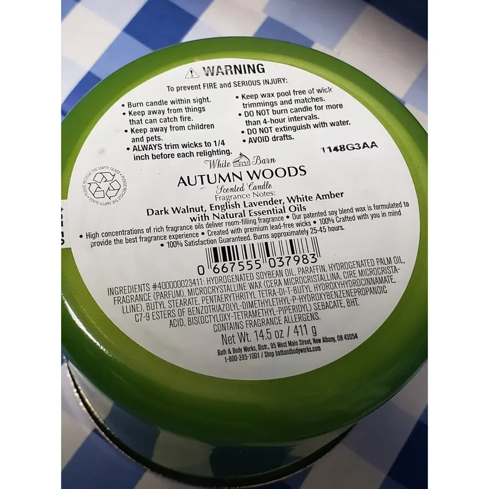 BBW Autumn Woods Large 3 Wick Candle Holiday Home Fragrance Decor - Picture 2 of 2